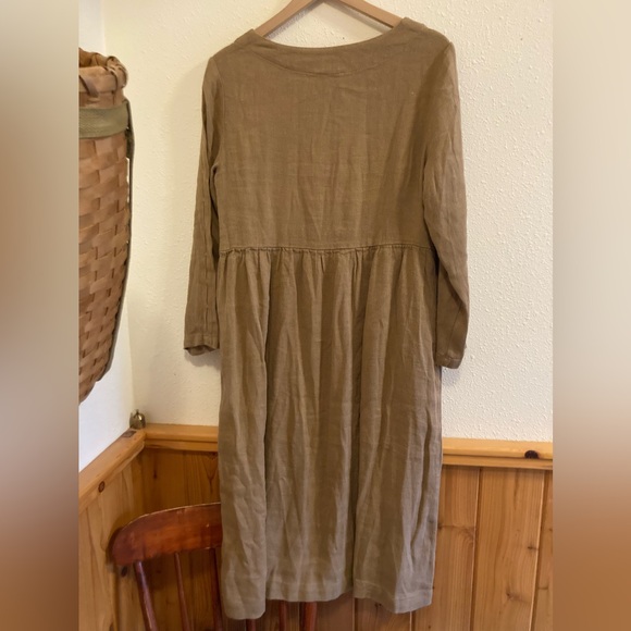 SAUTHS Gigi brown linen blend dress, size S - Picture 7 of 8